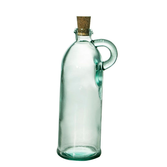 Green House Recycled Glass - Bottle With Handle and Cork Stopper 550ml