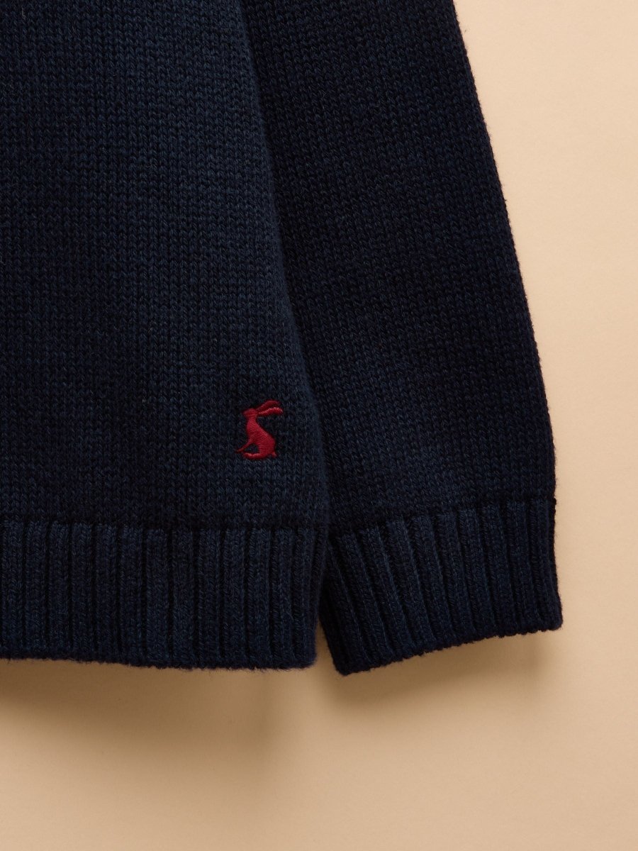 Boys' Cracking Navy Blue Intarsia Knit Jumper - RUTHERFORD & Co