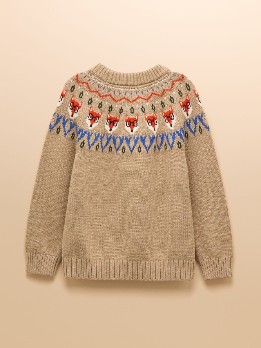 Boys' Fairisle Jonty Oatmeal Knit Jumper - RUTHERFORD & Co