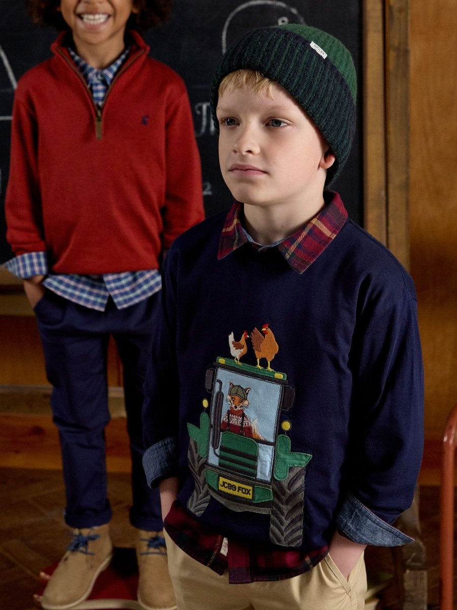 Boys' Jack Navy Applique Long Sleeve Top - RUTHERFORD & Co