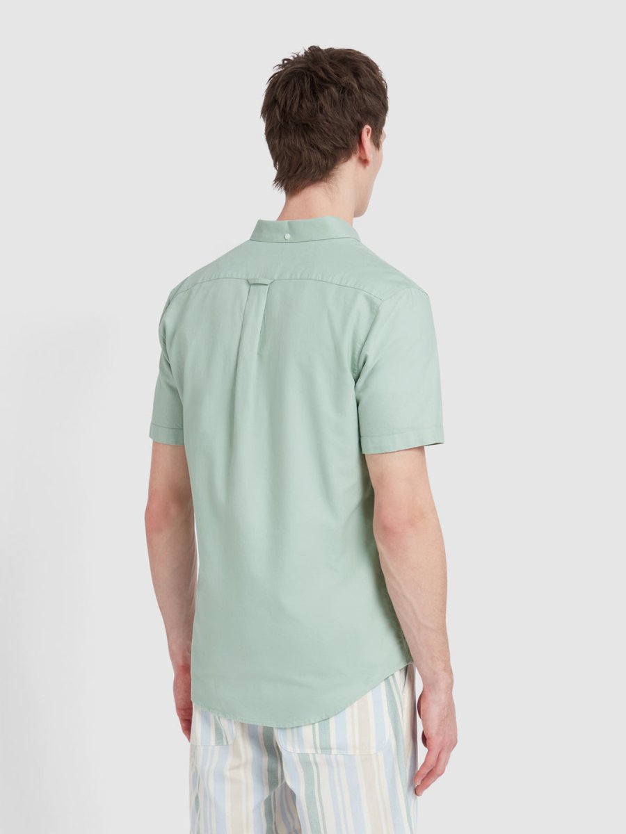 Brewer Short Sleeve Oxford Shirt In Grove Green - RUTHERFORD & Co