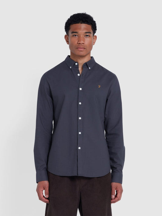 Brewer Slim Fit Organic Cotton Oxford Shirt - RUTHERFORD & Co