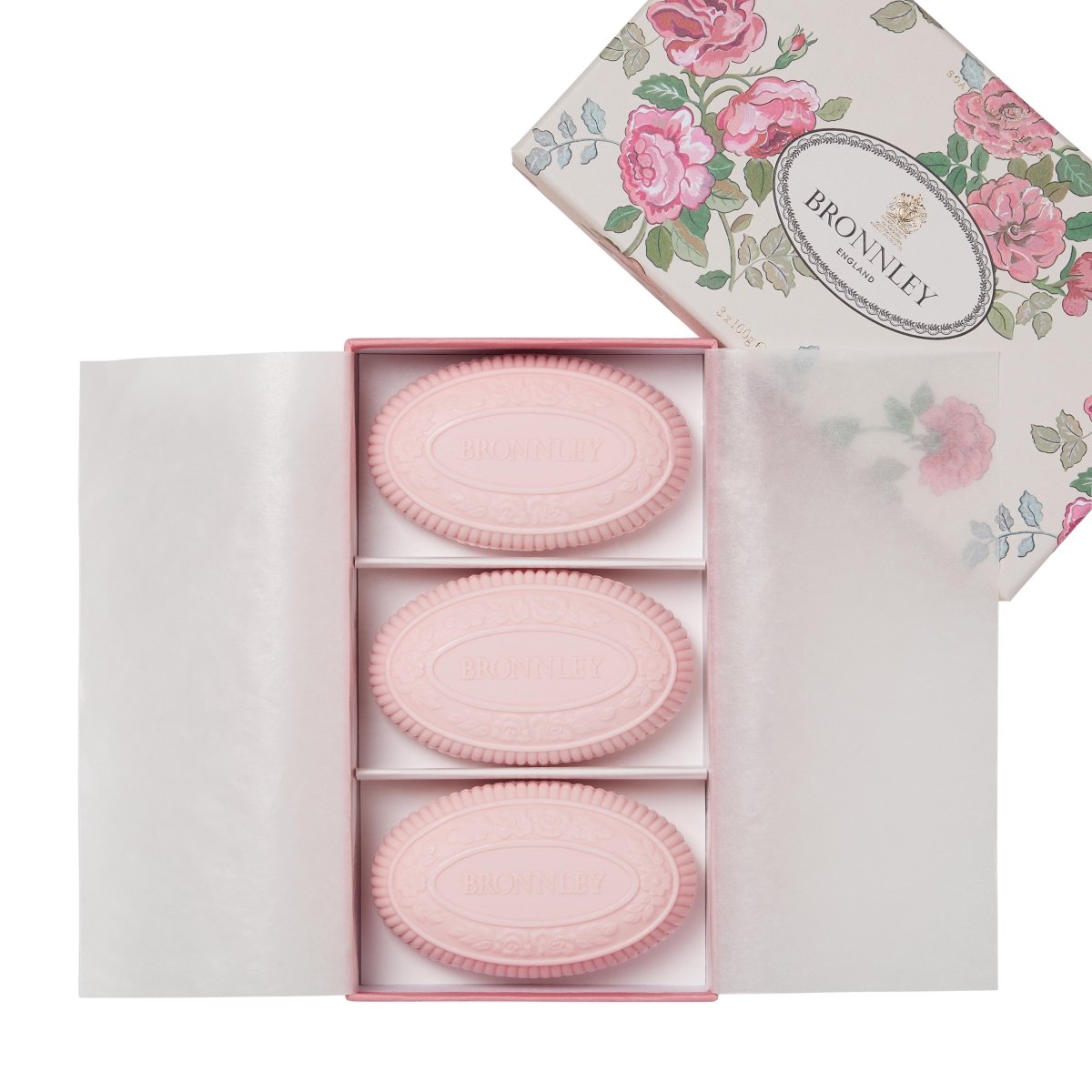Bronnley Rose Soap - Boxed 3 x 100g - RUTHERFORD & Co