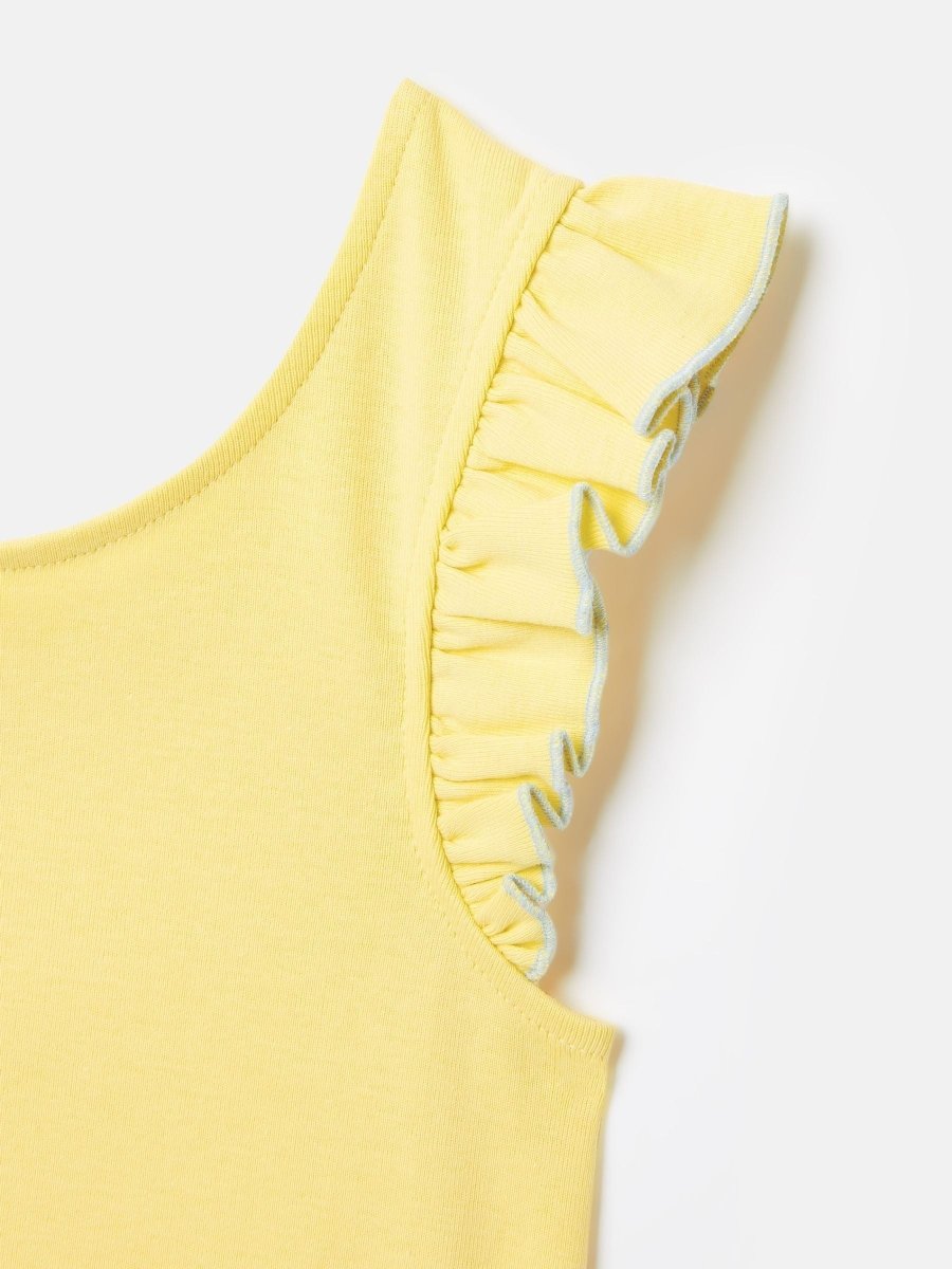Butterfly Yellow Frill Sleeve Jersey Vest - RUTHERFORD & Co