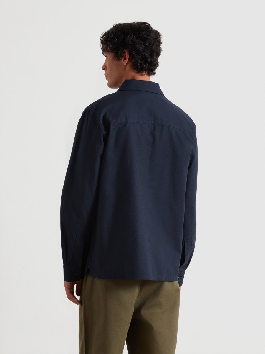 Callier Overshirt In True Navy - RUTHERFORD & Co