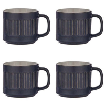Carve Mug - Set of 4 - Denim - RUTHERFORD & Co