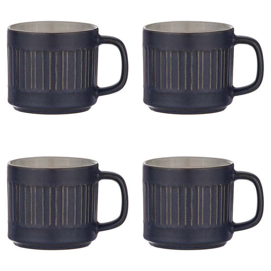 Carve Mug - Set of 4 - Denim