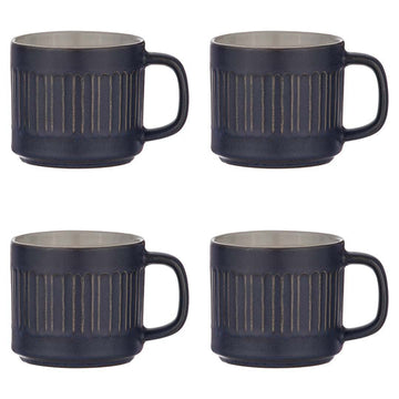 Carve Mug - Set of 4 - Denim