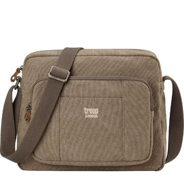 CLASSIC CANVAS ACROSS BODY BAG - TRP0234 - BROWN - RUTHERFORD & Co