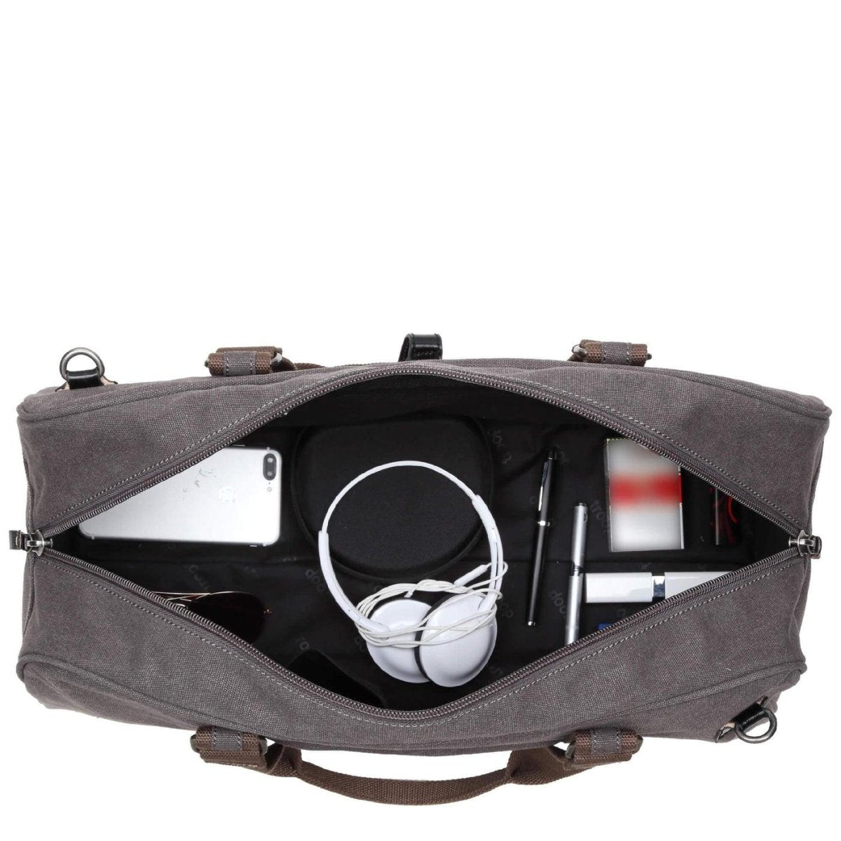 CLASSIC CANVAS TRAVEL DUFFEL BAG - LARGE HOLDALL - BLACK - RUTHERFORD & Co