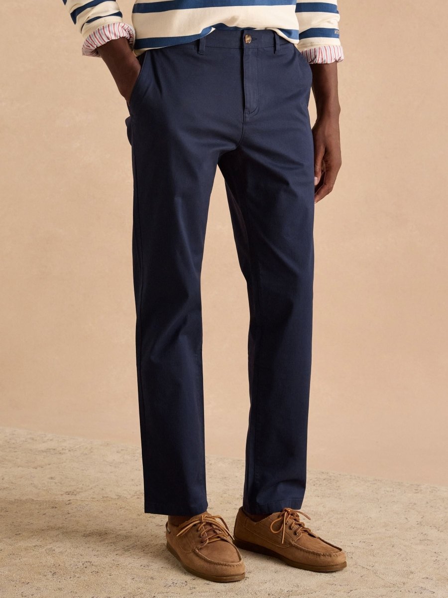 Classic Fit Navy Chino Trousers - RUTHERFORD & Co