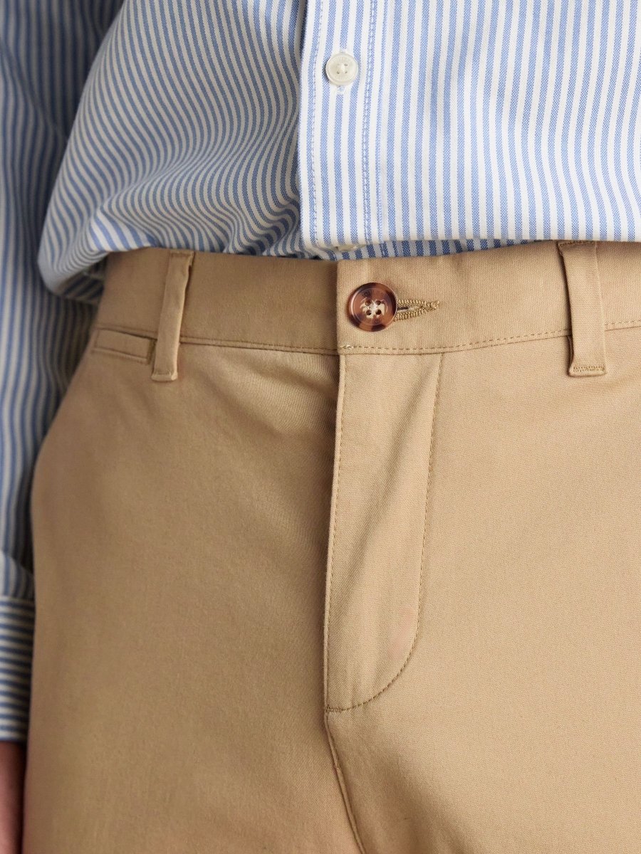 Classic Fit Tan Chino Trousers - RUTHERFORD & Co