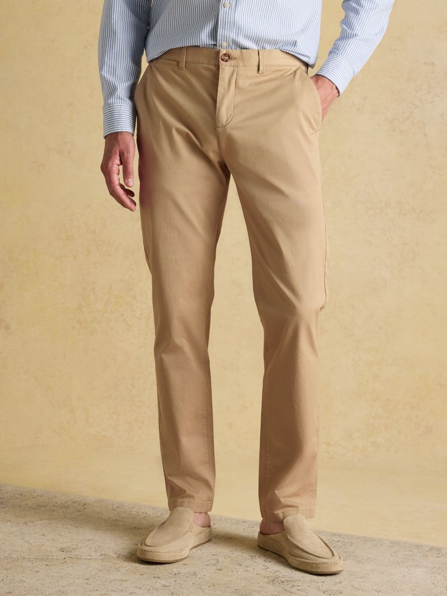 Classic Fit Tan Chino Trousers - RUTHERFORD & Co