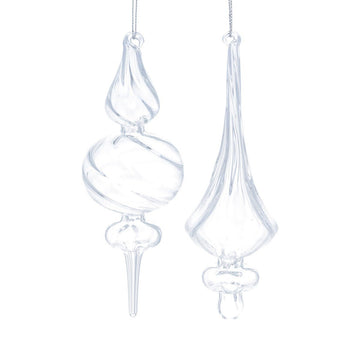 Clear Finial Drop Glass Decoration (5cm) - RUTHERFORD & Co