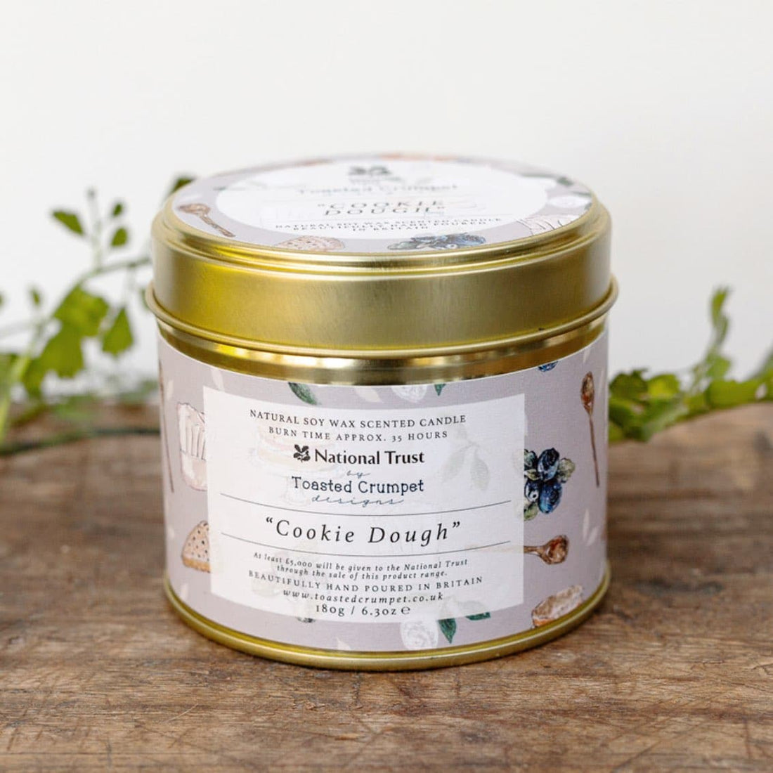 Cookie Dough Candle in a Matt Gold Tin - RUTHERFORD & Co