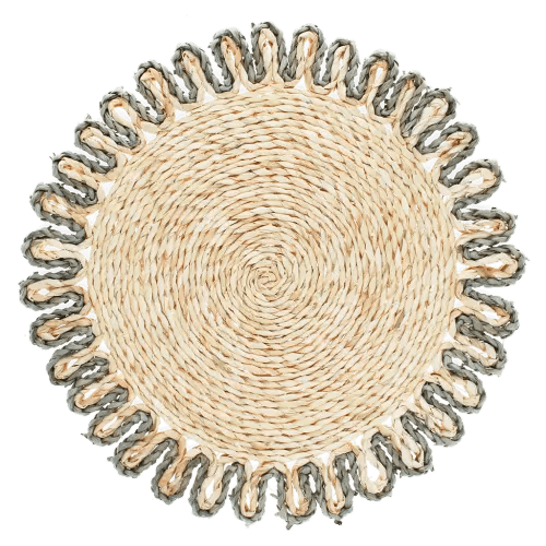 Corn husk placemat - Grey - RUTHERFORD & Co
