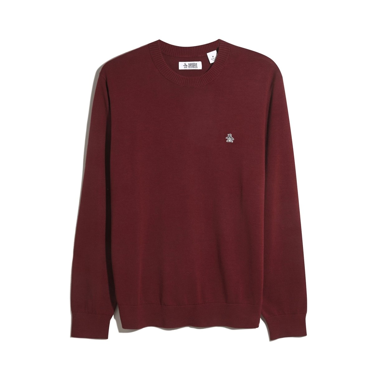 Cotton Crew Neck Sweater In Cabernet - RUTHERFORD & Co