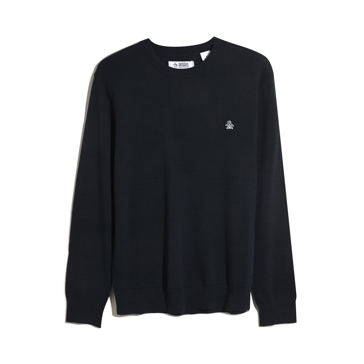 Cotton Crew Neck Sweater In Dark Sapphire - RUTHERFORD & Co