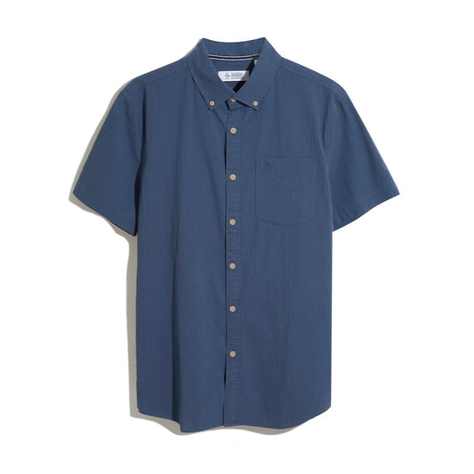 Cotton Crinkle Yarn Short Sleeve Shirt - RUTHERFORD & Co
