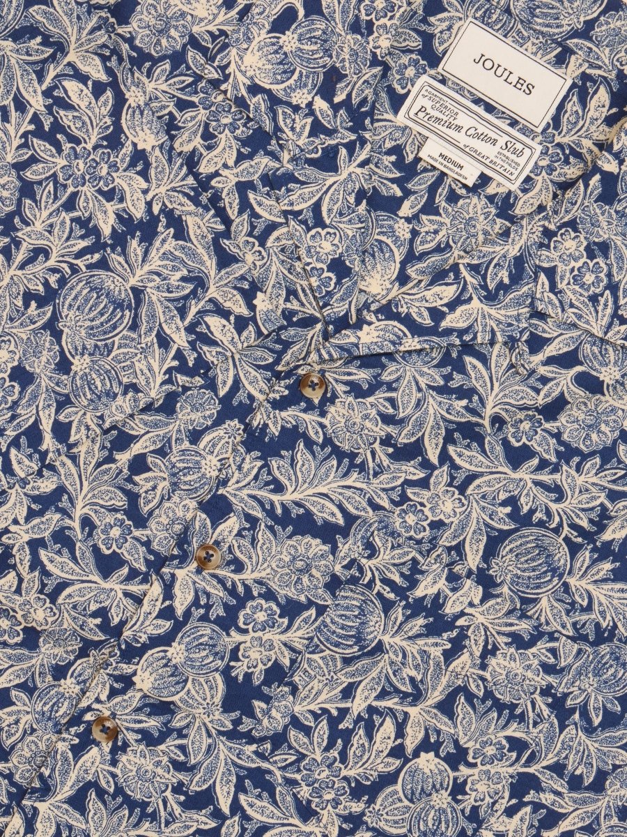 Cotton Slub Navy Short Sleeve Shirt - RUTHERFORD & Co