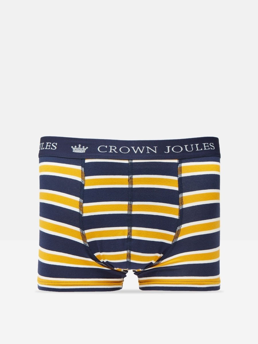 Crown Joules Navy/Yellow Pack of Two Cotton Boxers - RUTHERFORD & Co