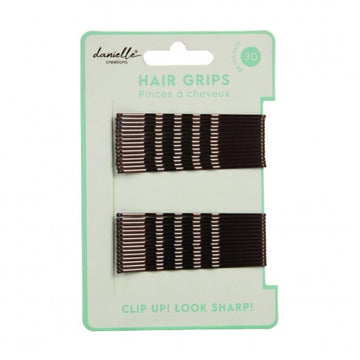 Danielle Hair Grips Bobby Pins Brown 30pc - RUTHERFORD & Co