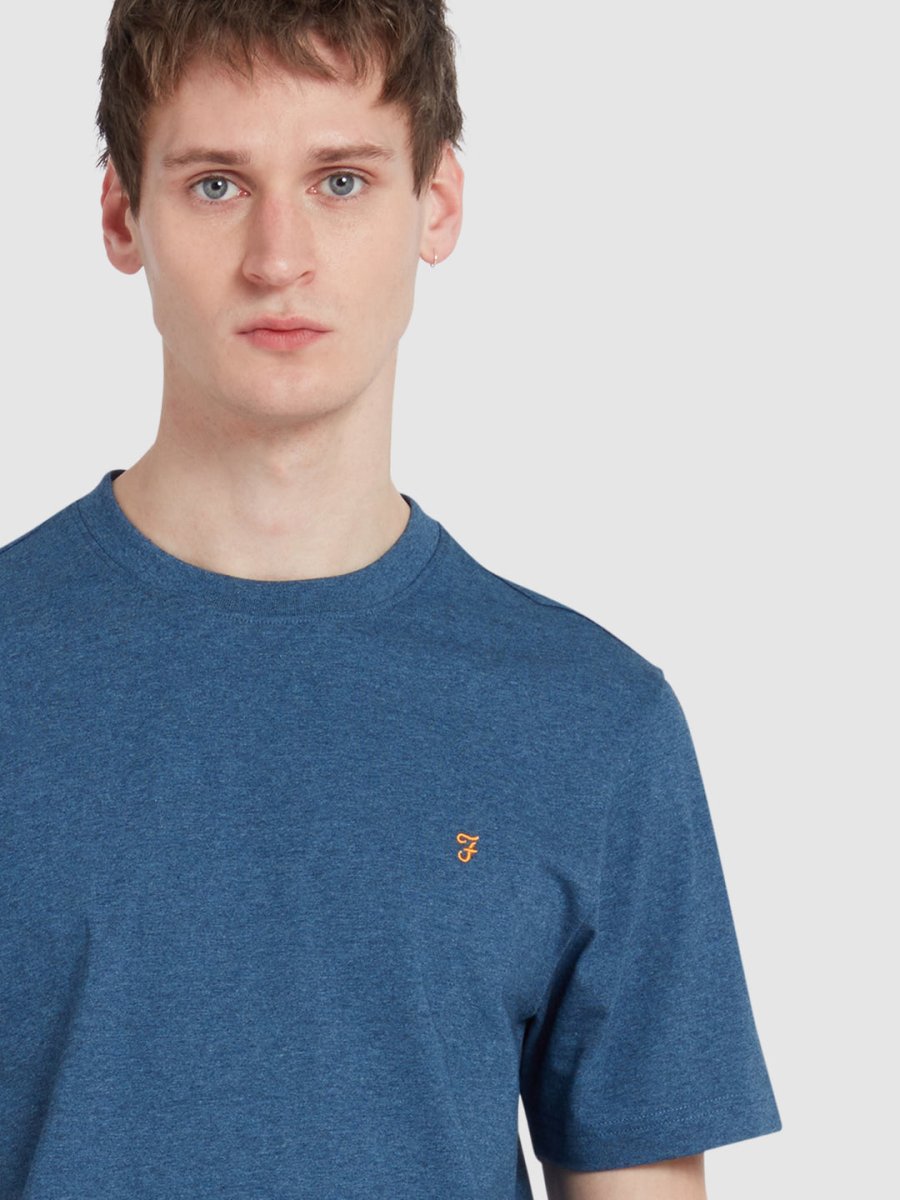 Danny Regular Fit Organic Cotton T-Shirt In Cold Metal Marl - RUTHERFORD & Co