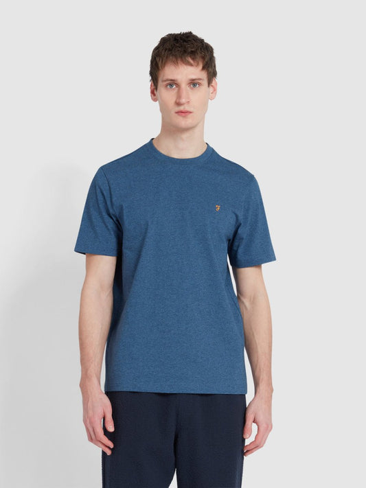 Danny Regular Fit Organic Cotton T-Shirt In Cold Metal Marl - RUTHERFORD & Co