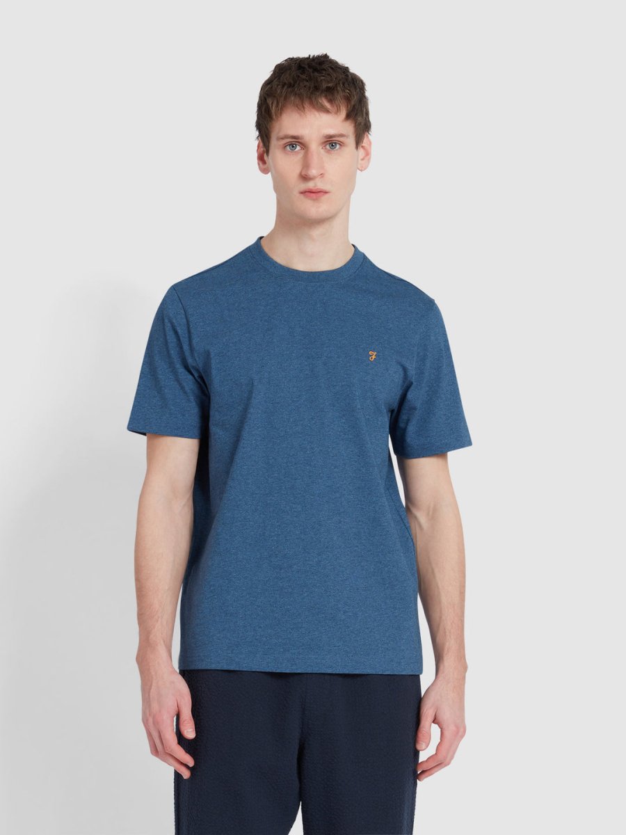 Danny Regular Fit Organic Cotton T-Shirt In Cold Metal Marl - RUTHERFORD & Co