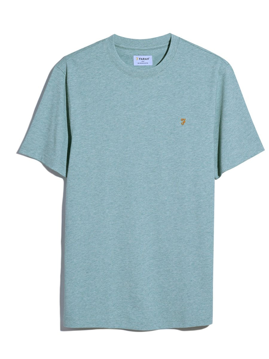 Danny Regular Fit Organic Cotton T-Shirt In Grove Green Marl - RUTHERFORD & Co