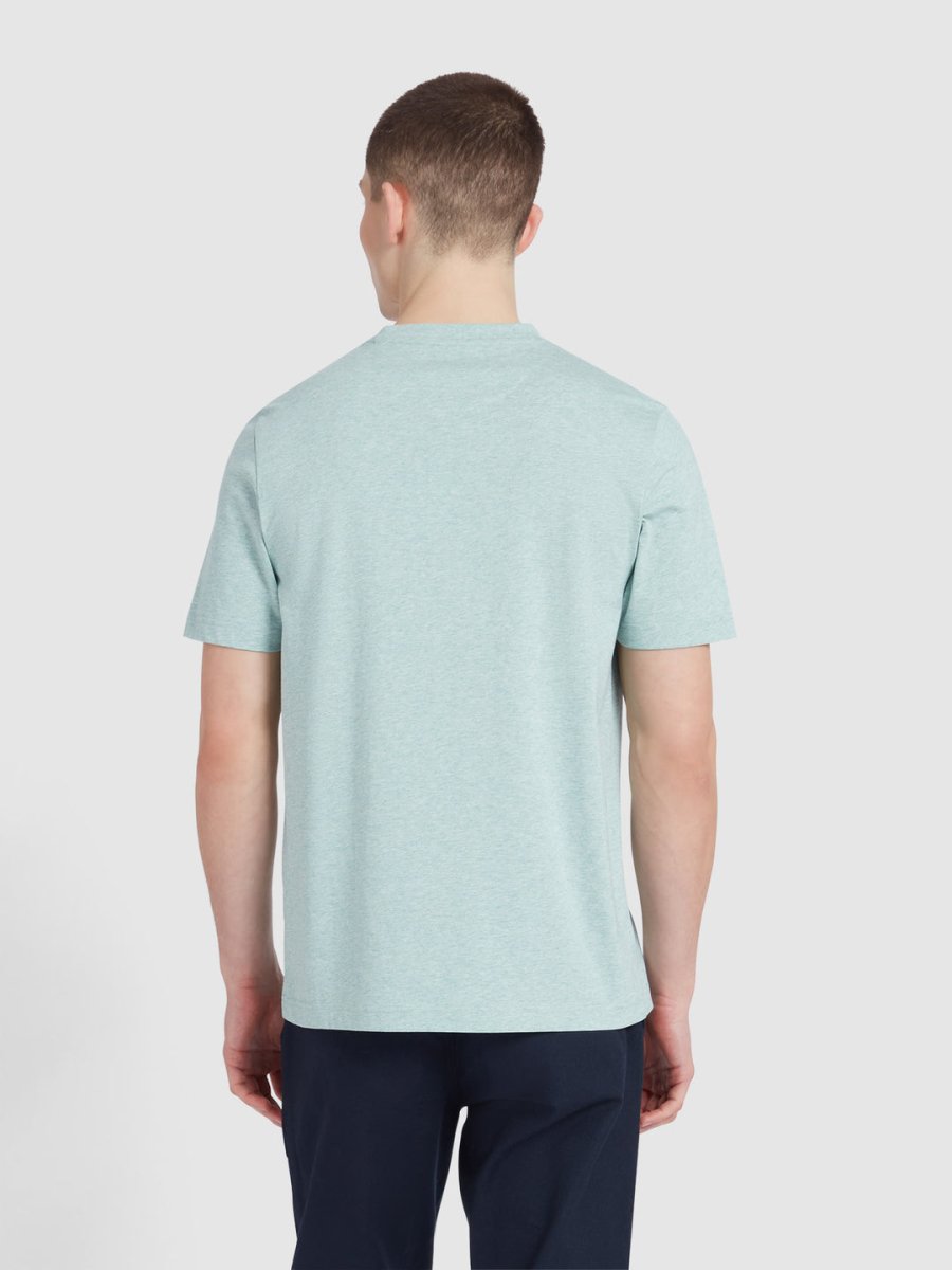Danny Regular Fit Organic Cotton T-Shirt In Grove Green Marl - RUTHERFORD & Co