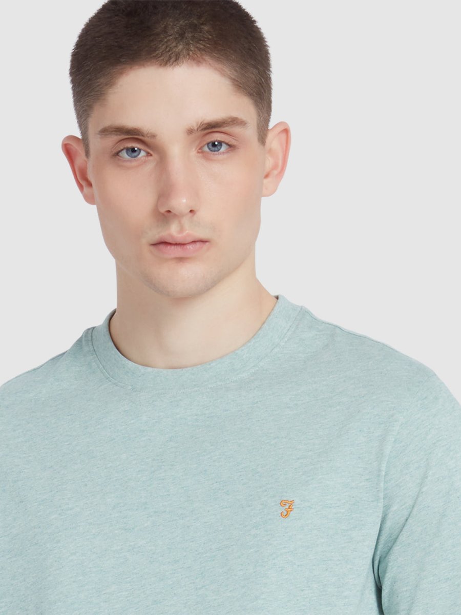 Danny Regular Fit Organic Cotton T-Shirt In Grove Green Marl - RUTHERFORD & Co