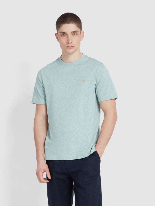 Danny Regular Fit Organic Cotton T-Shirt In Grove Green Marl - RUTHERFORD & Co