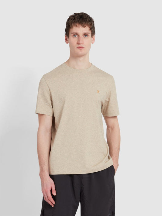 Danny Regular Fit Organic Cotton T-Shirt In Hazelnut Marl - RUTHERFORD & Co