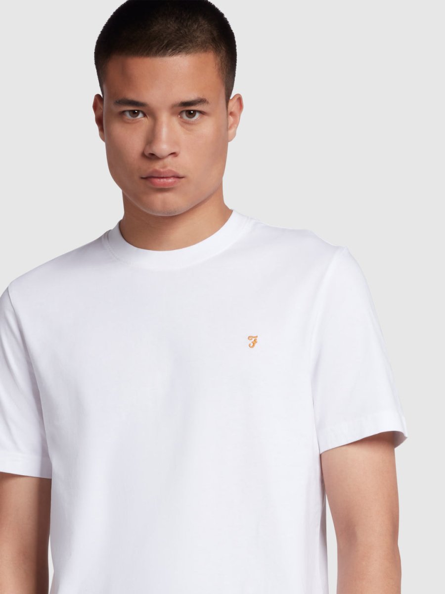Danny Regular Fit Organic Cotton T-Shirt In White - RUTHERFORD & Co