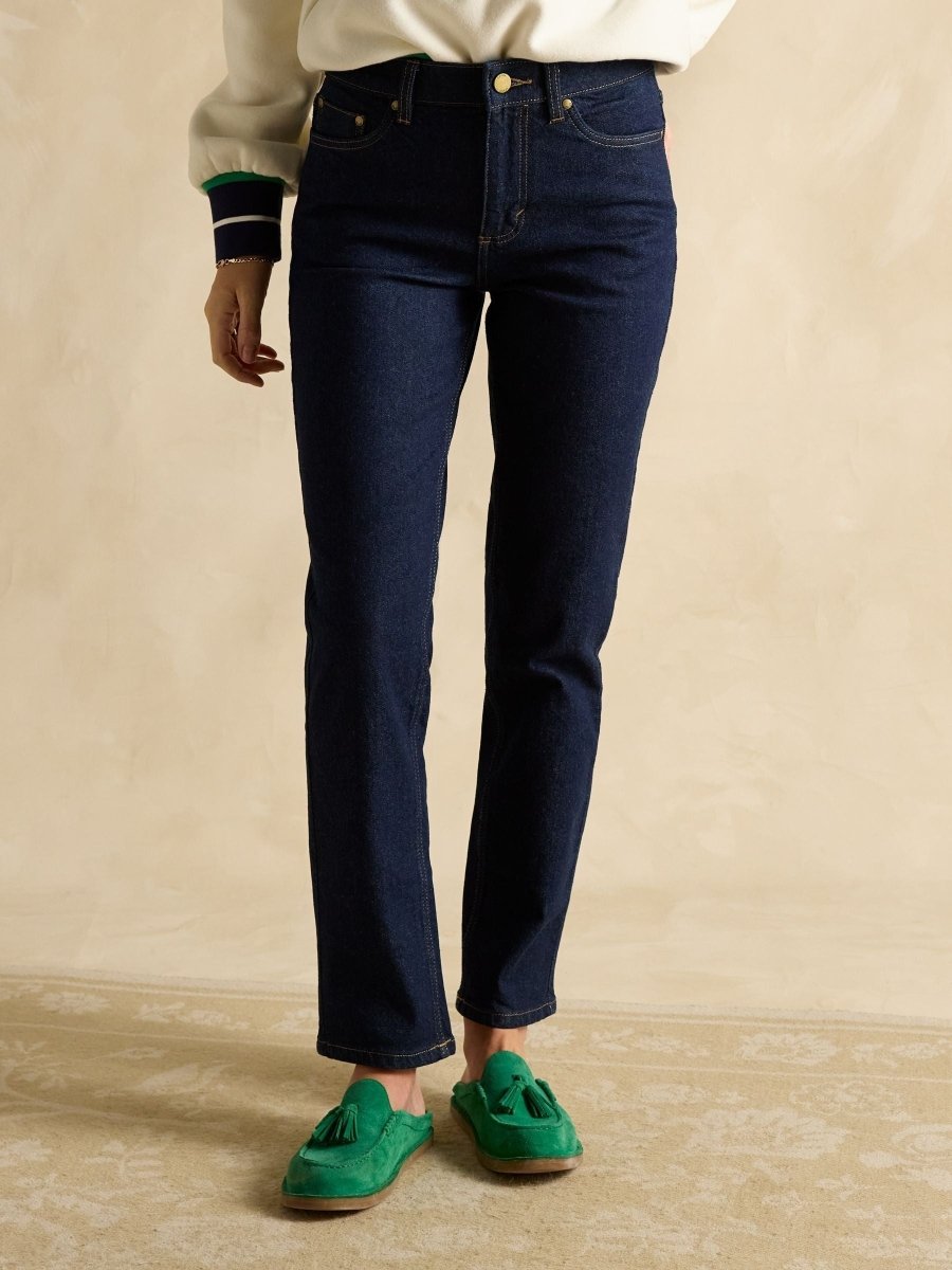 Denim Straight Fit Mid Rise Jeans - RUTHERFORD & Co