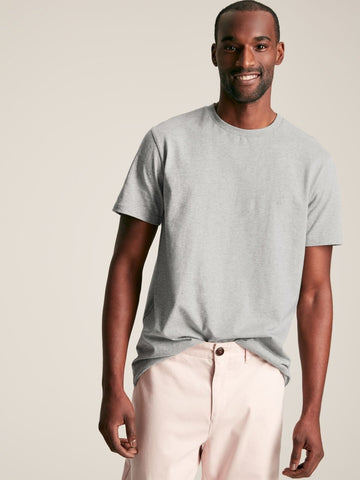 Denton Grey Plain Jersey Crew Neck T-Shirt - RUTHERFORD & Co