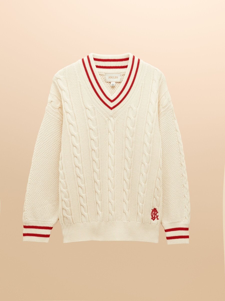 Dibbly Cream Cotton Cable Knit Cricket Jumper - RUTHERFORD & Co