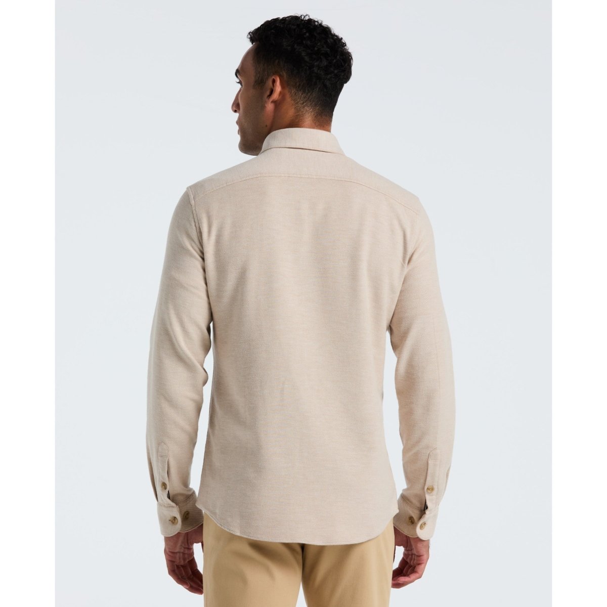 Double Weave Overshirt In Birch - RUTHERFORD & Co