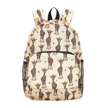Eco Chic Lightweight Foldable Mini Backpack Giraffes - RUTHERFORD & Co