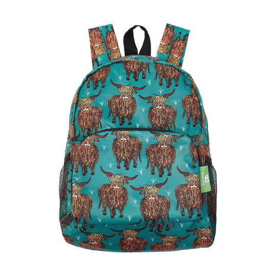 Lightweight Foldable Mini Backpack Highland Cow