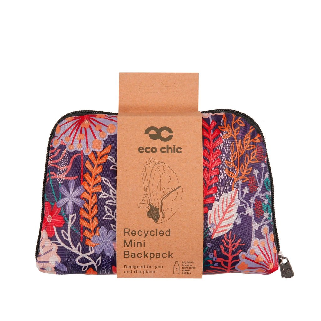 Eco Chic Lightweight Foldable Mini Backpack Lush Floral - RUTHERFORD & Co