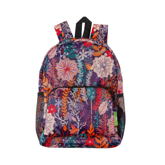 Eco Chic Lightweight Foldable Mini Backpack Lush Floral