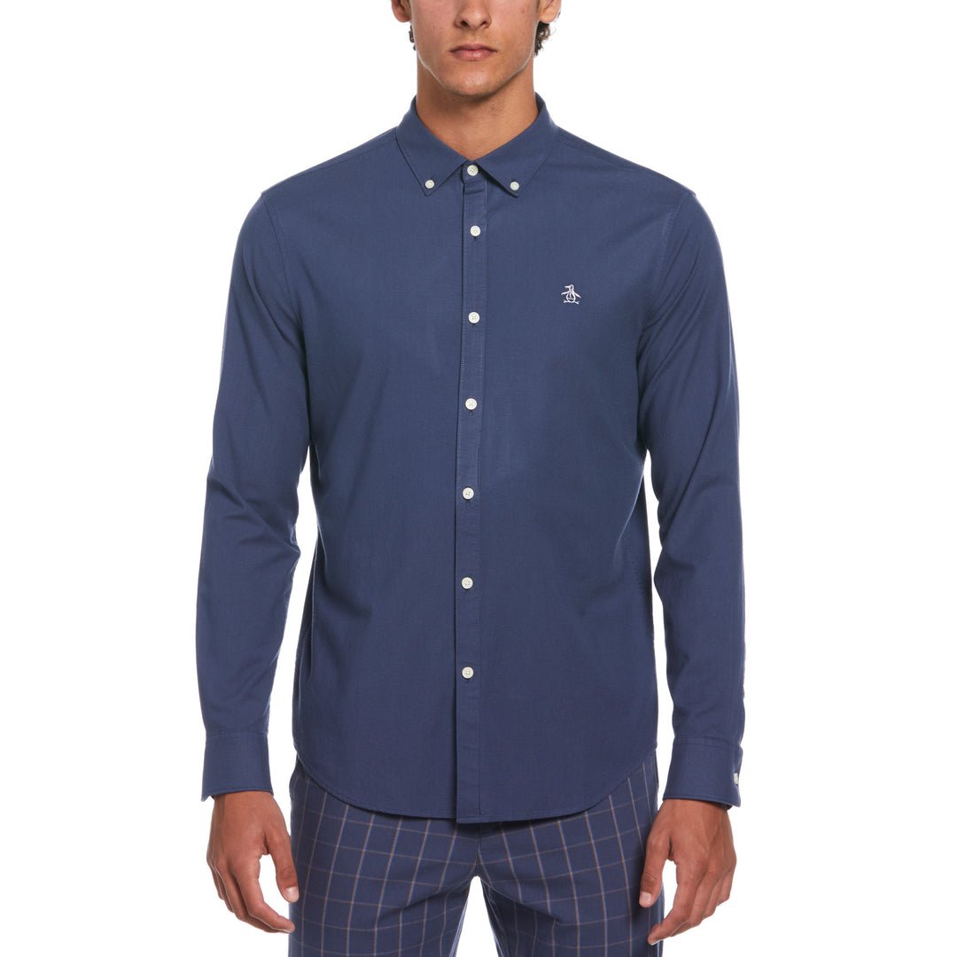 Ecovero Oxford Stretch Long Sleeve Shirt - RUTHERFORD & Co