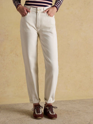 Ecru Relaxed Fit Jeans - RUTHERFORD & Co