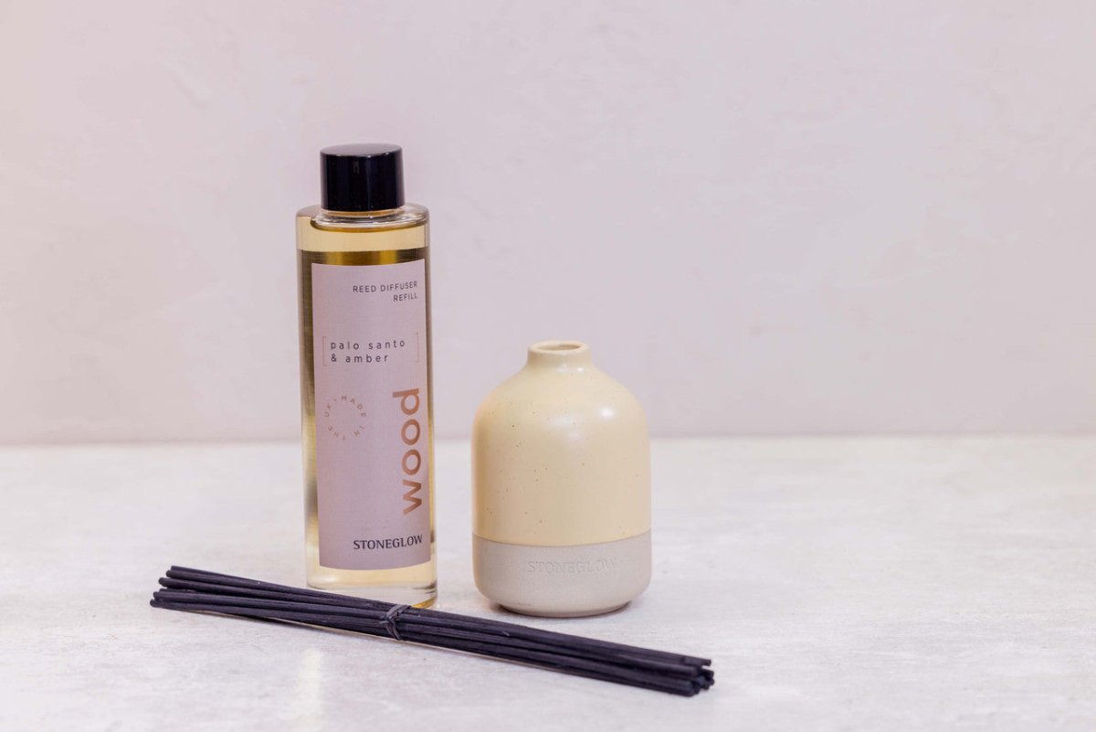 Elements - Wood - Beige Ceramic Diffuser Pot - RUTHERFORD & Co