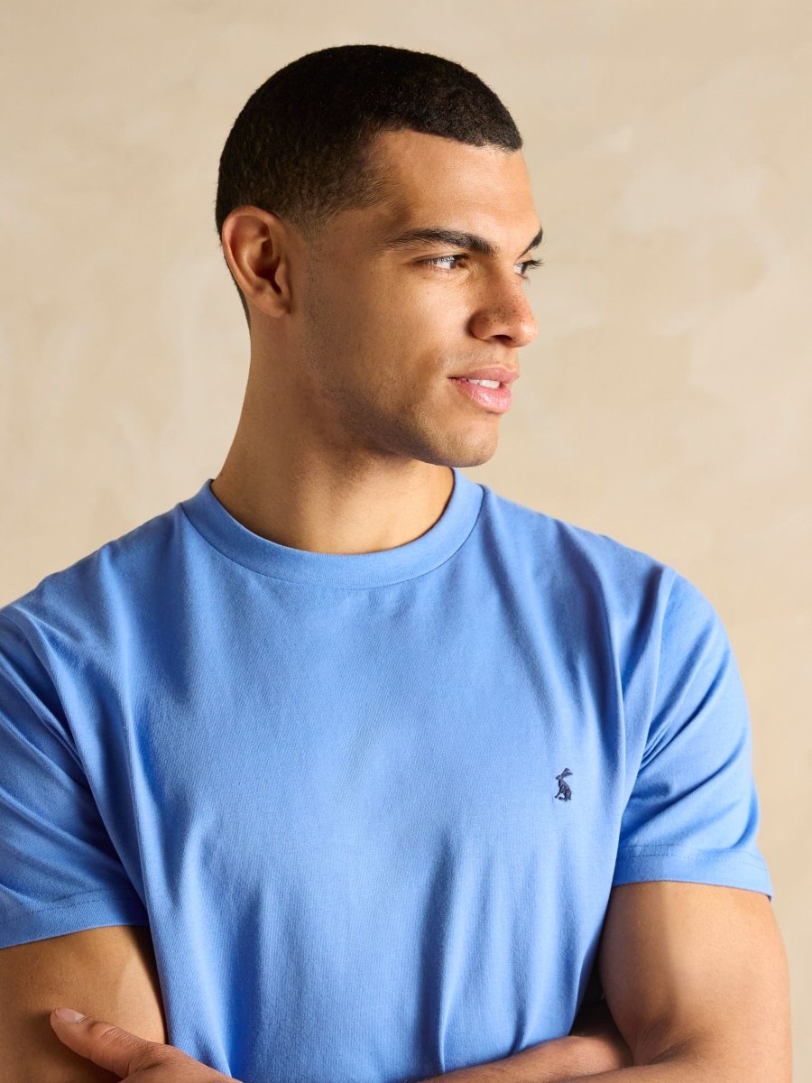 Everyday Mid Blue Crew Neck T-Shirt - RUTHERFORD & Co