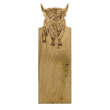 FRAMED OAK SERVING BOARD/HIGHLAND COW - RUTHERFORD & Co