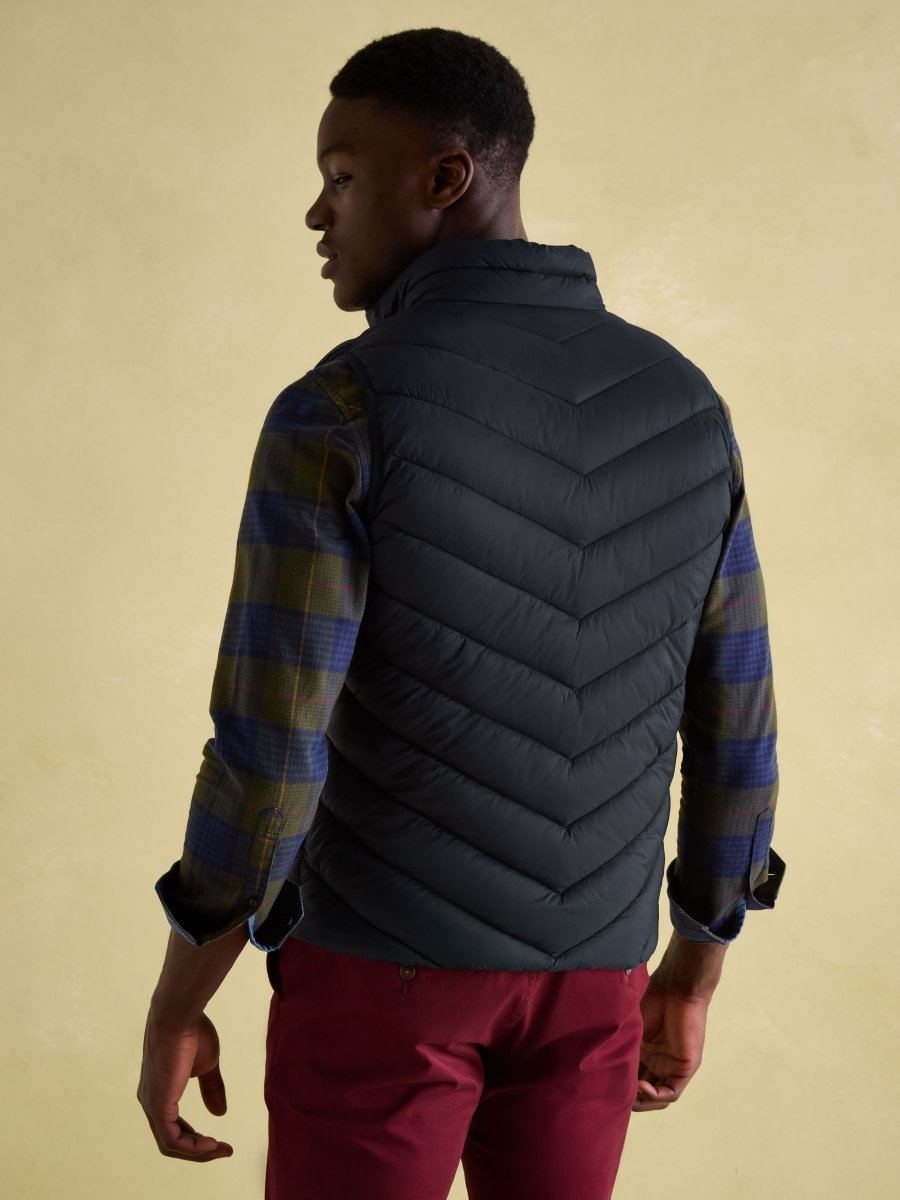 Garrett Navy Showerproof Padded Gilet - RUTHERFORD & Co