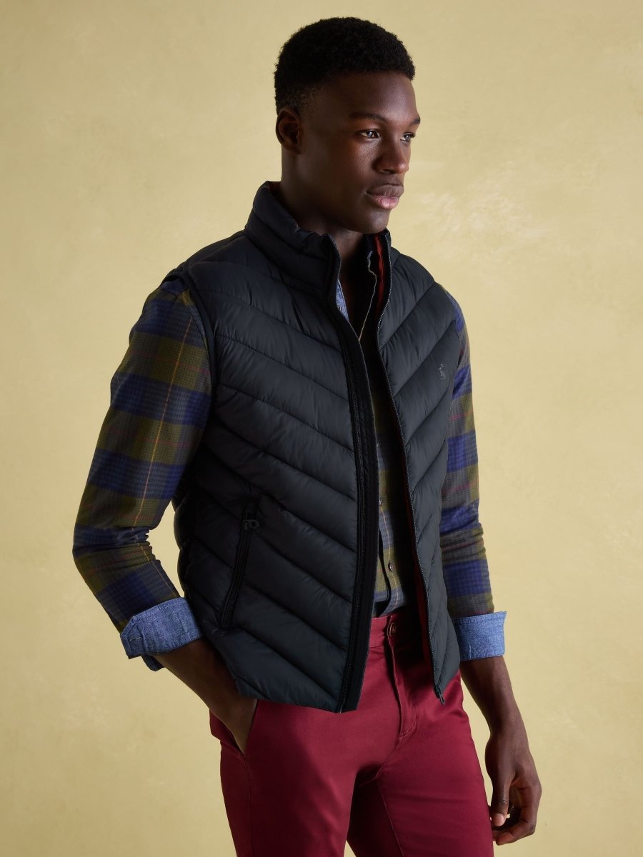 Garrett Navy Showerproof Padded Gilet - RUTHERFORD & Co